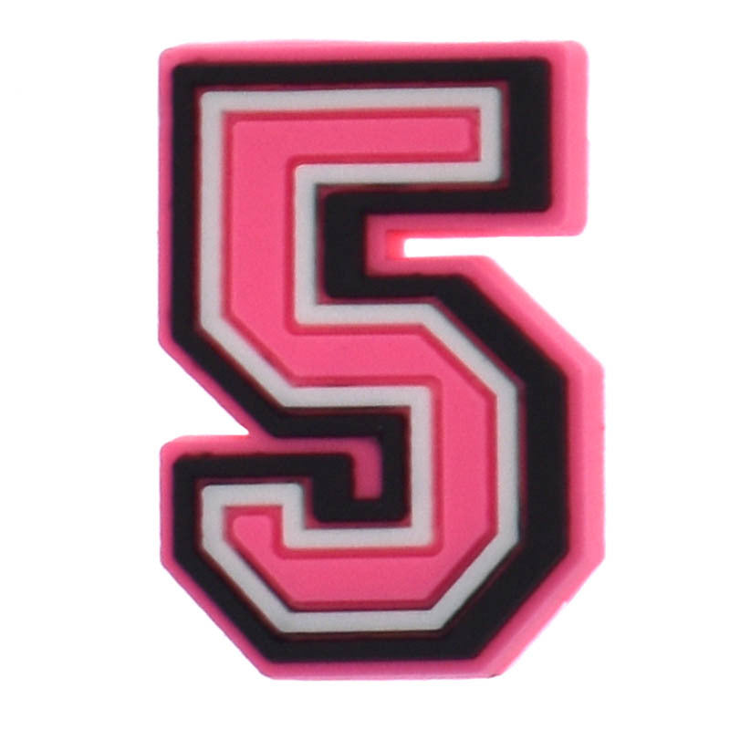 26pcs Pink 0-9 A-Z Letters Series Charms - For Crocs Shoes EVA Bogg Bag Accessories