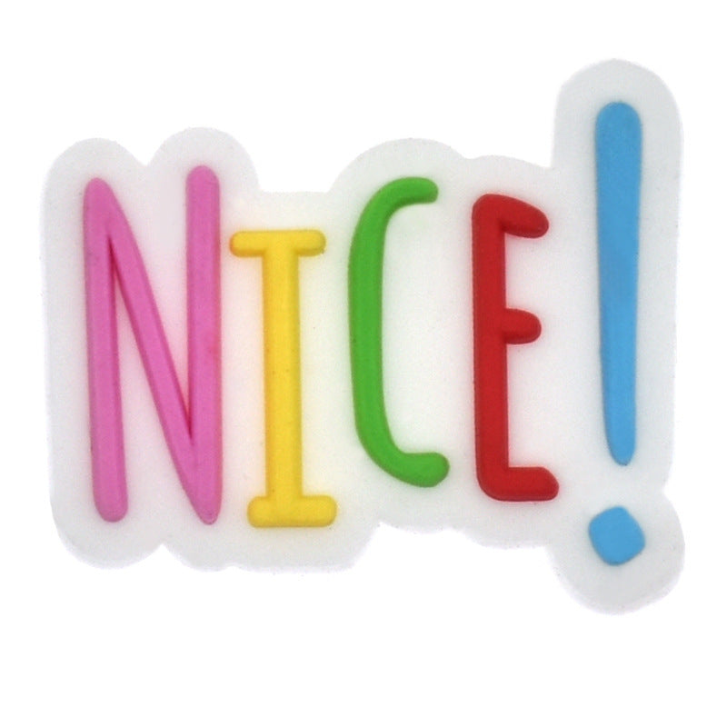 English Phrase  Series Charms - For Crocs Shoes EVA Bogg Bag Accessories