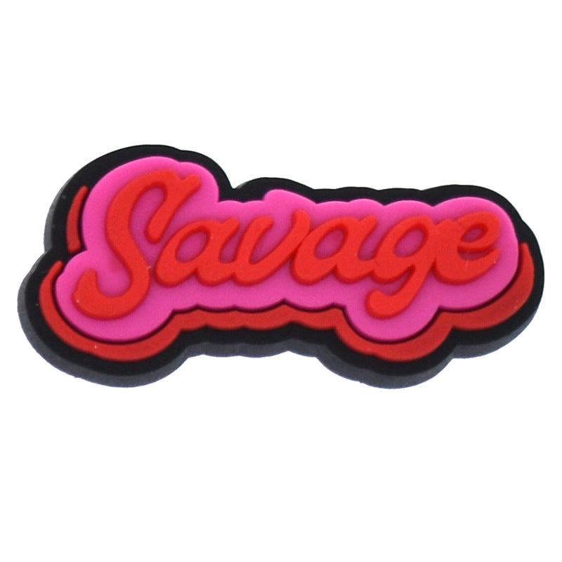 English Phrase  Series Charms - For Crocs Shoes EVA Bogg Bag Accessories