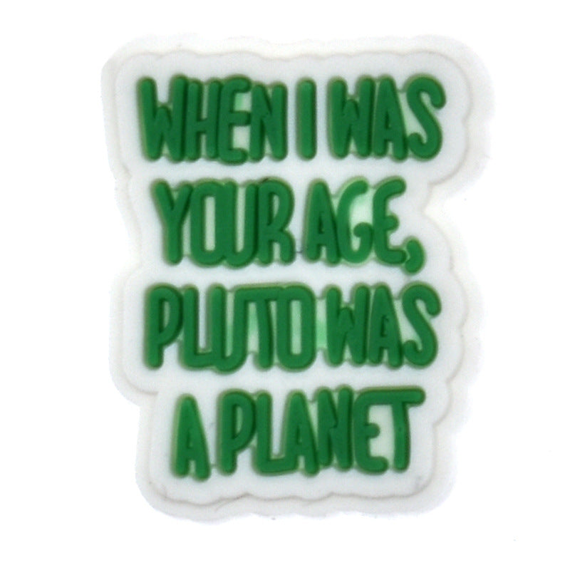 English Phrase  Series Charms - For Crocs Shoes EVA Bogg Bag Accessories