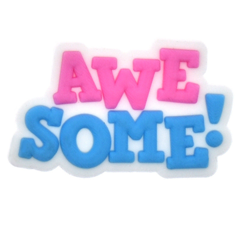 English Phrase  Series Charms - For Crocs Shoes EVA Bogg Bag Accessories