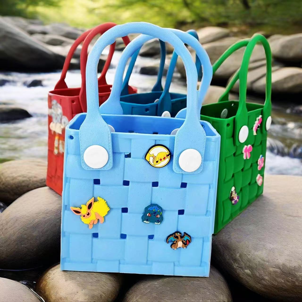 Vietnam Beach Hole Bag Top Handle Soft EVA Travel Bag Portable Modern Women Handbag