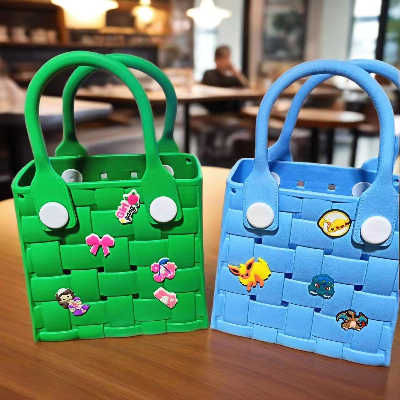 Vietnam Beach Hole Bag Top Handle Soft EVA Travel Bag Portable Modern Women Handbag