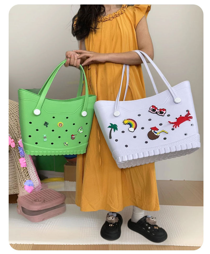 2025 New Fashion EVA Beach Bag Rubber Tote Bag For Boat Pool Camping Travel Camping Beach Sports Handbag