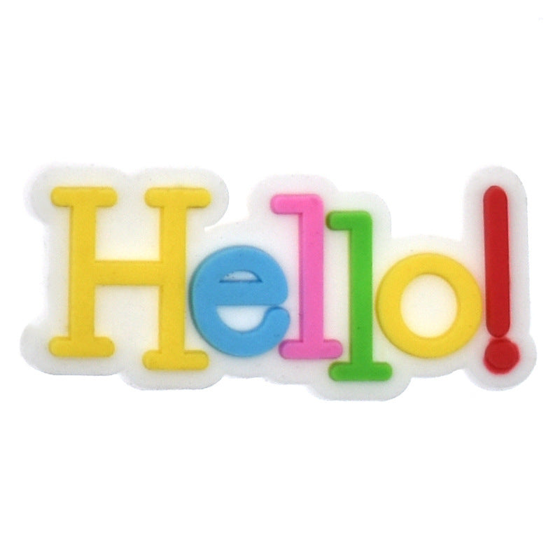 English Phrase  Series Charms - For Crocs Shoes EVA Bogg Bag Accessories