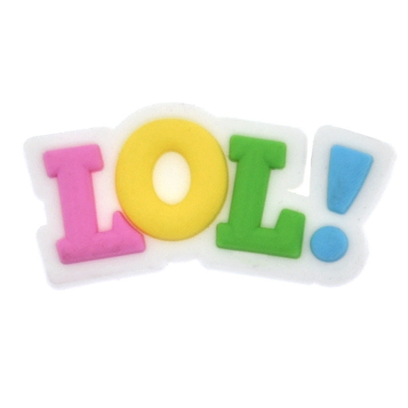 English Phrase  Series Charms - For Crocs Shoes EVA Bogg Bag Accessories