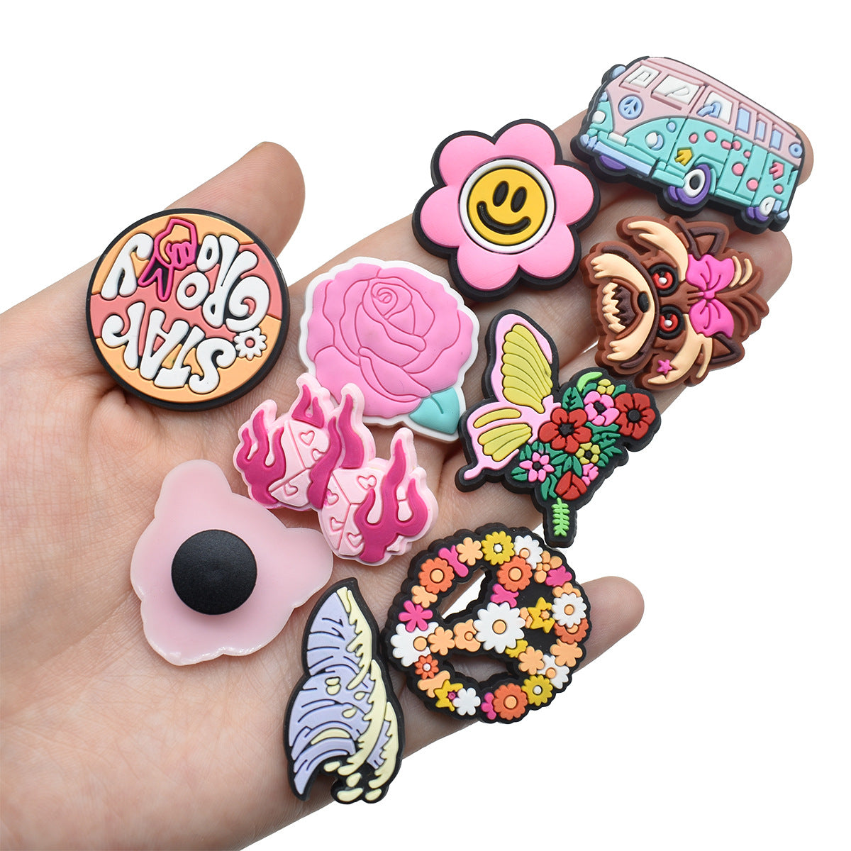 50pcs Colorful Cartoon DIY Series Charms - For Crocs Shoes EVA Bogg Bag Accessories