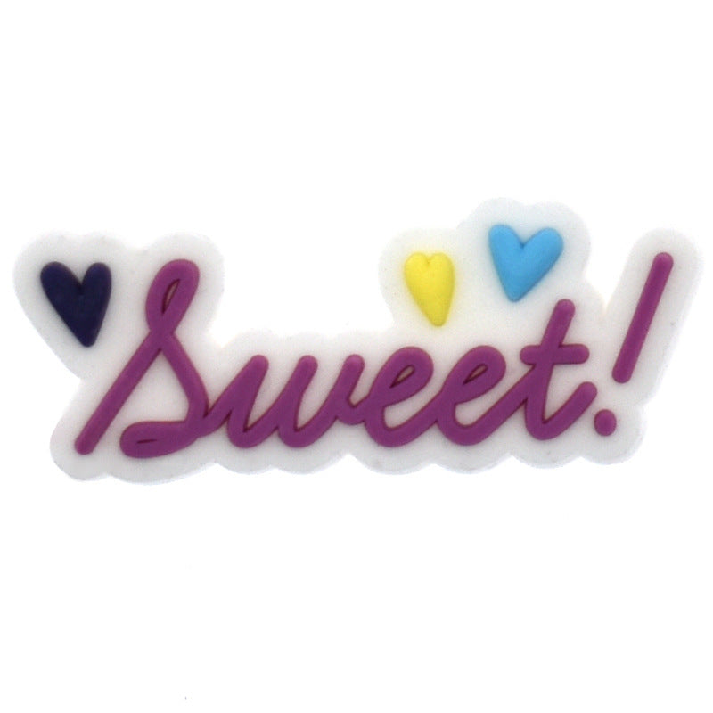 English Phrase  Series Charms - For Crocs Shoes EVA Bogg Bag Accessories