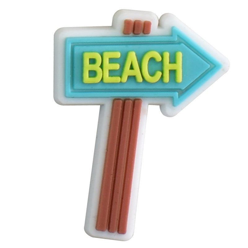 Summer Beach Series Charms - For Crocs Shoes EVA Bogg Bag Accessories