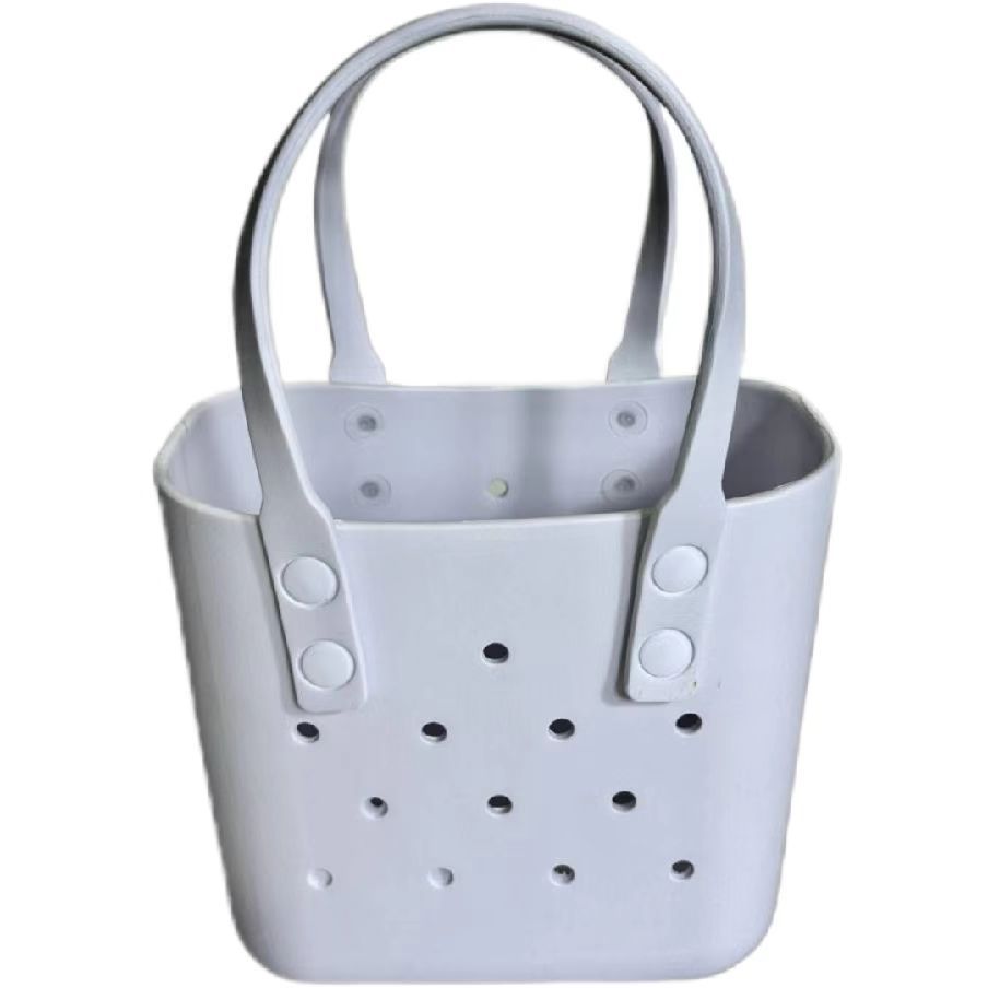 Reusable Small EVA Rubber Tote Bag Portable Open Handbag Waterproof DIY Decorative