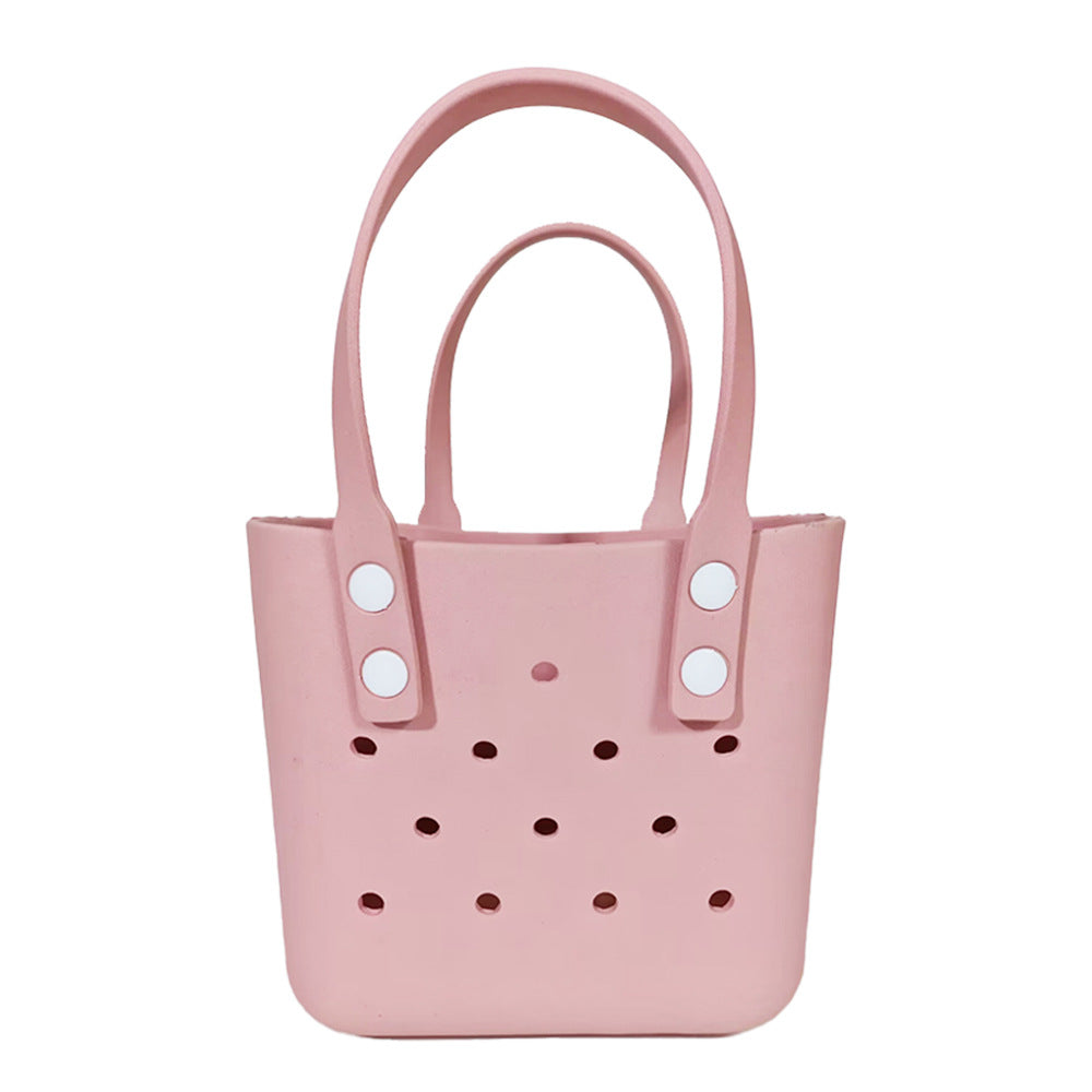 Reusable Small EVA Rubber Tote Bag Portable Open Handbag Waterproof DIY Decorative