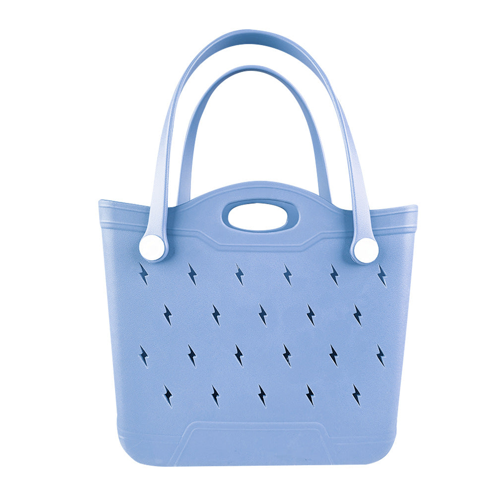 Summer Lightning Design EVA Beach Bag for Women Rubber Tote Handbag for Travel Outdoor Pool Boat