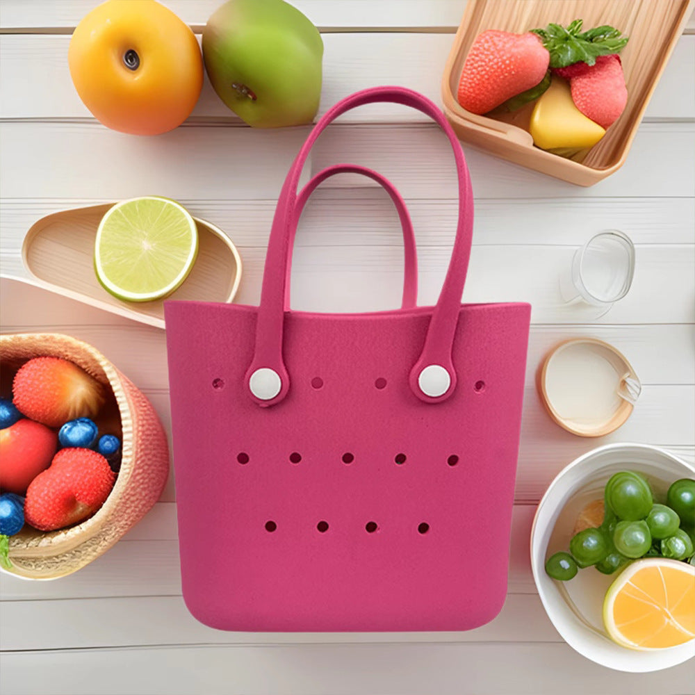 Summer EVA Beach Bag Rubber Waterproof Sandproof Open Tote Bag for Boat Pool Camping