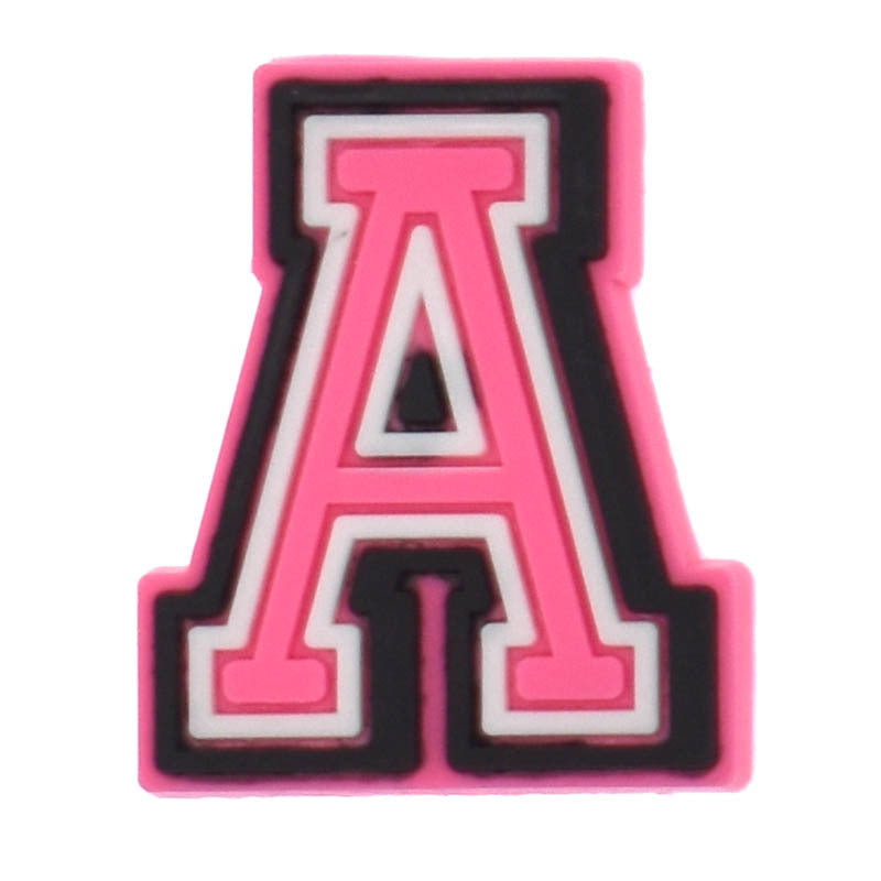 26pcs Pink 0-9 A-Z Letters Series Charms - For Crocs Shoes EVA Bogg Bag Accessories