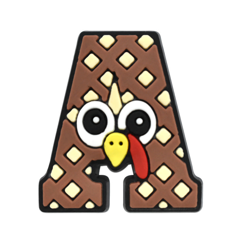 Thanksgiving Day 26pcs A-Z Letter Series Charms - For Crocs Shoes EVA Bogg Bag Accessories