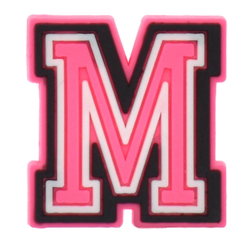 26pcs Pink 0-9 A-Z Letters Series Charms - For Crocs Shoes EVA Bogg Bag Accessories