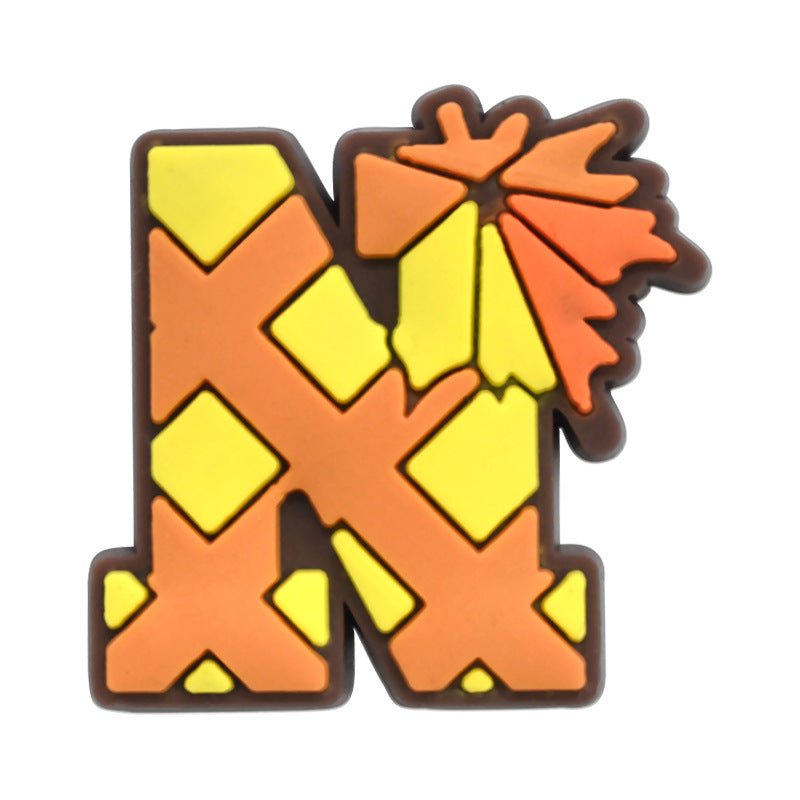 Thanksgiving Day 26pcs A-Z Letter Series Charms - For Crocs Shoes EVA Bogg Bag Accessories