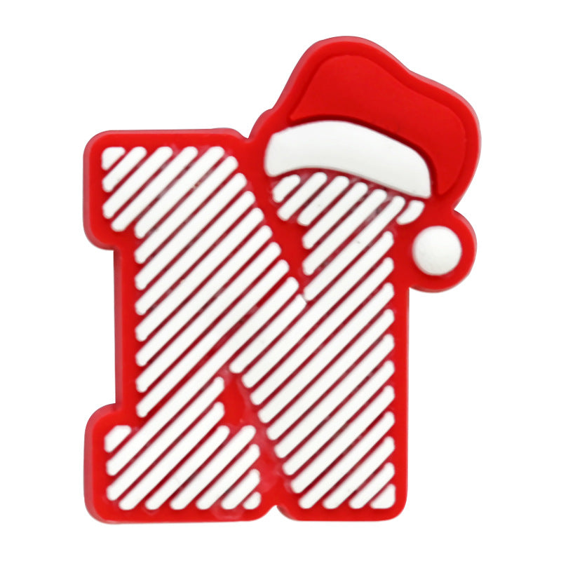 26pcs A-Z Letters Christmas Series Charms - For Crocs Shoes EVA Bogg Bag Accessories