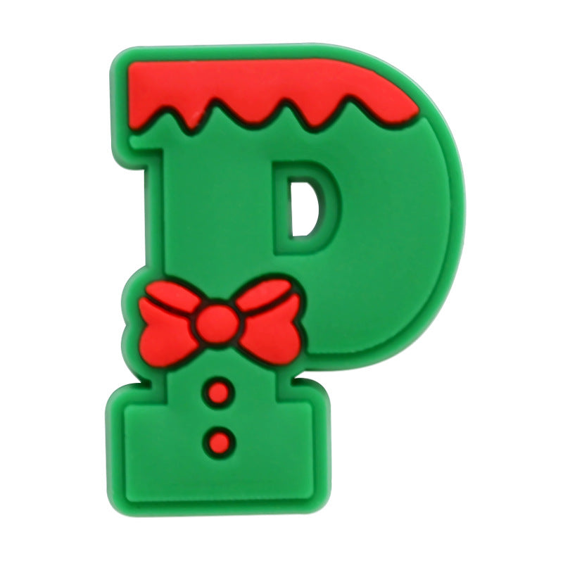 26pcs A-Z Letters Christmas Series Charms - For Crocs Shoes EVA Bogg Bag Accessories