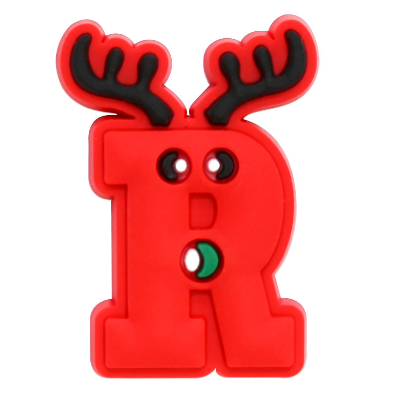 26pcs A-Z Letters Christmas Series Charms - For Crocs Shoes EVA Bogg Bag Accessories