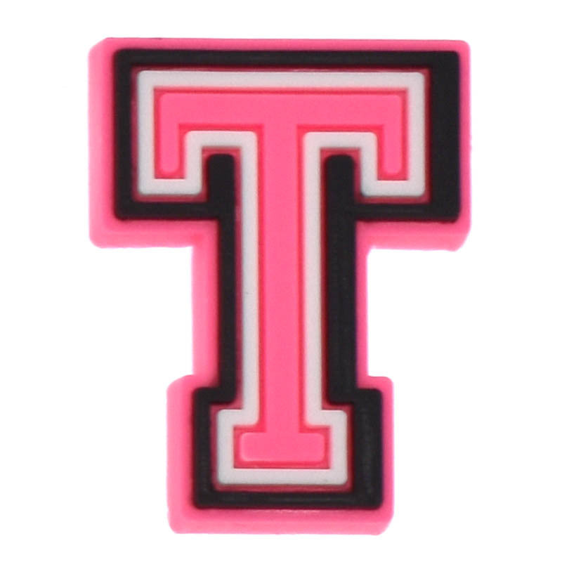 26pcs Pink 0-9 A-Z Letters Series Charms - For Crocs Shoes EVA Bogg Bag Accessories