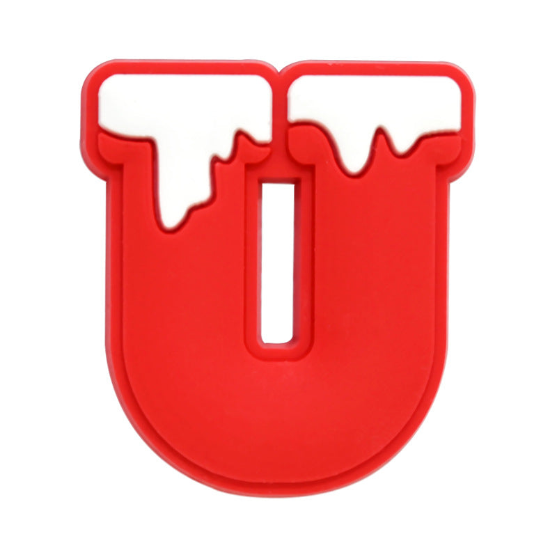 26pcs A-Z Letters Christmas Series Charms - For Crocs Shoes EVA Bogg Bag Accessories