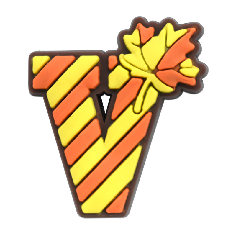 Thanksgiving Day 26pcs A-Z Letter Series Charms - For Crocs Shoes EVA Bogg Bag Accessories