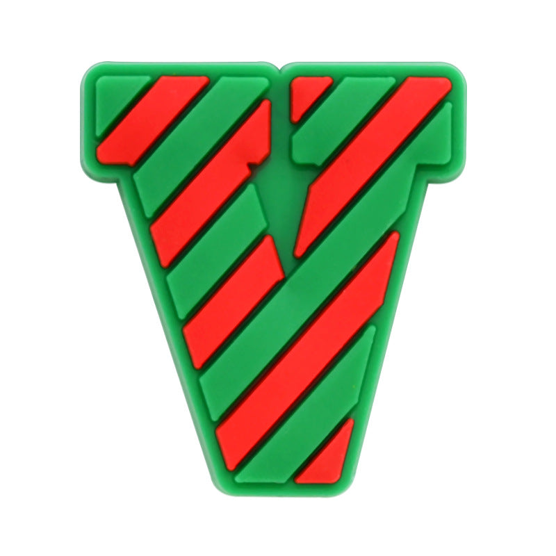 26pcs A-Z Letters Christmas Series Charms - For Crocs Shoes EVA Bogg Bag Accessories