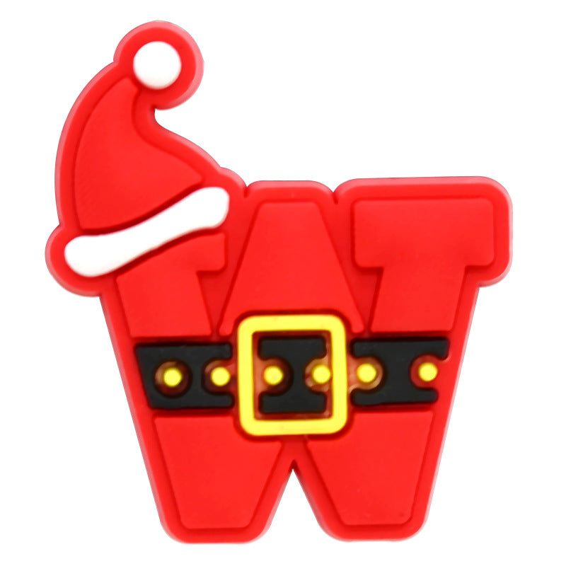 26pcs A-Z Letters Christmas Series Charms - For Crocs Shoes EVA Bogg Bag Accessories