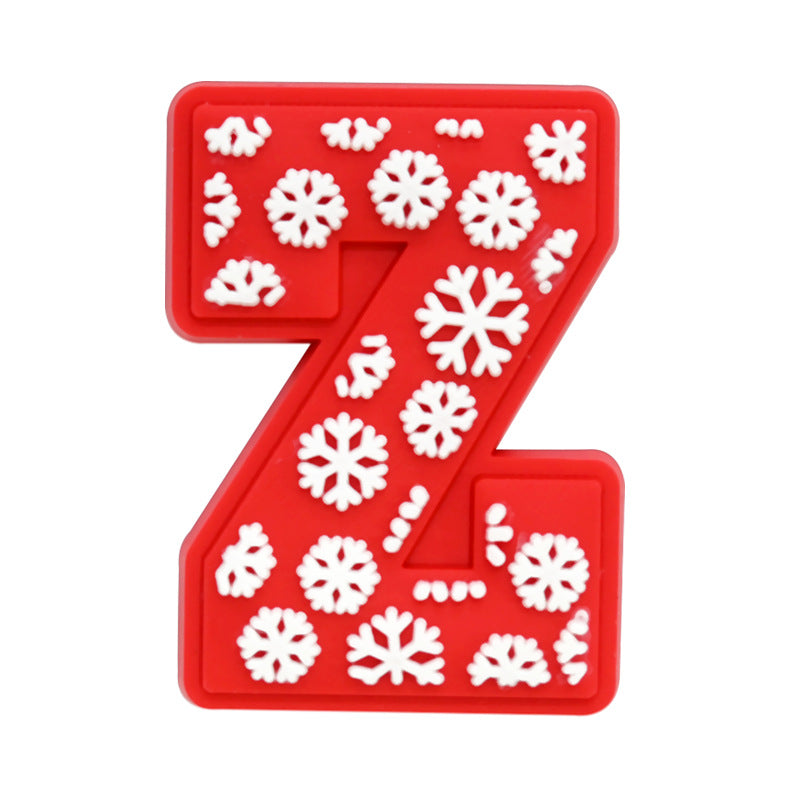 26pcs A-Z Letters Christmas Series Charms - For Crocs Shoes EVA Bogg Bag Accessories