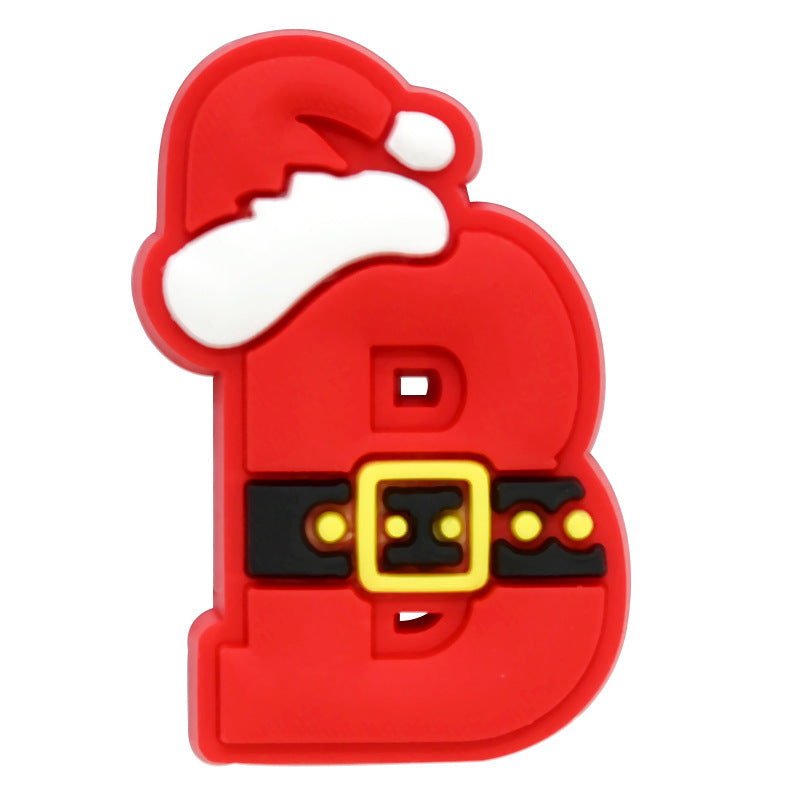 26pcs A-Z Letters Christmas Series Charms - For Crocs Shoes EVA Bogg Bag Accessories