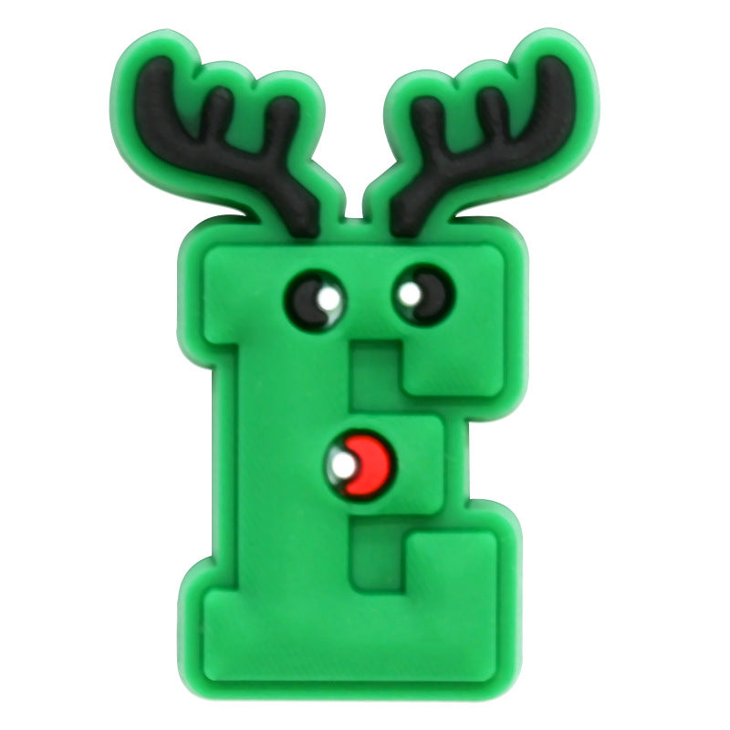 26pcs A-Z Letters Christmas Series Charms - For Crocs Shoes EVA Bogg Bag Accessories