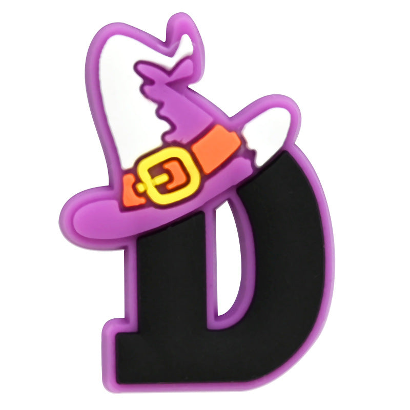 26pcs Letters Halloween Series Charms - For Crocs Shoes EVA Bogg Bag Accessories