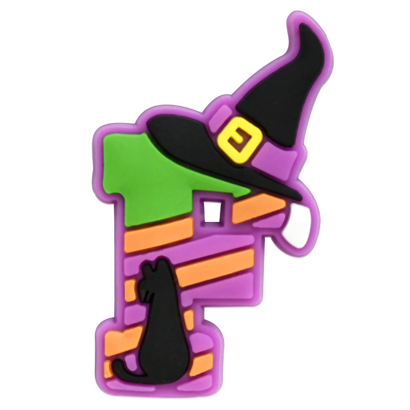 26pcs Letters Halloween Series Charms - For Crocs Shoes EVA Bogg Bag Accessories