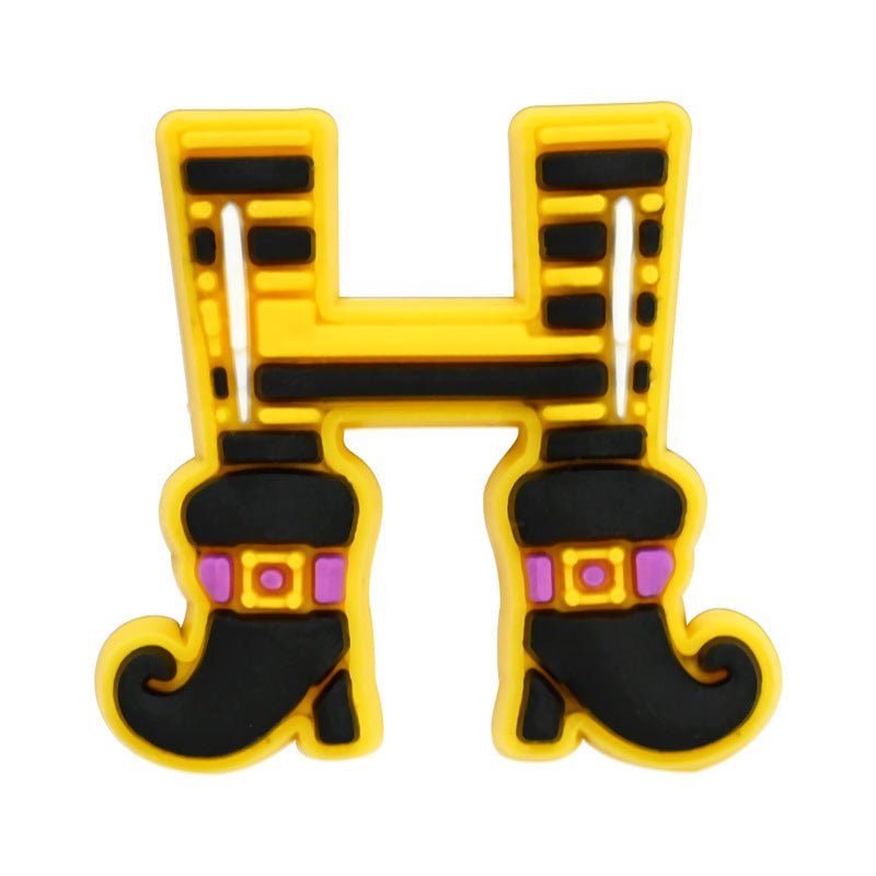 26pcs Letters Halloween Series Charms - For Crocs Shoes EVA Bogg Bag Accessories