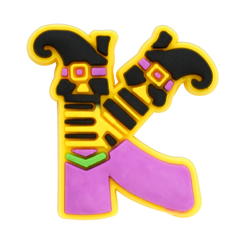 26pcs Letters Halloween Series Charms - For Crocs Shoes EVA Bogg Bag Accessories