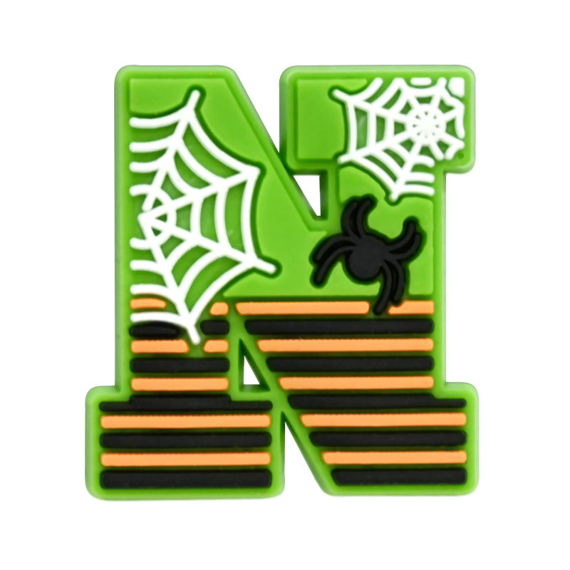 26pcs Letters Halloween Series Charms - For Crocs Shoes EVA Bogg Bag Accessories