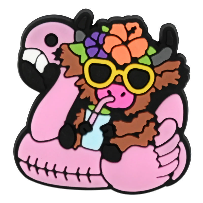 Flamingo Series Charms - For Crocs Shoes EVA Bogg Bag Accessories