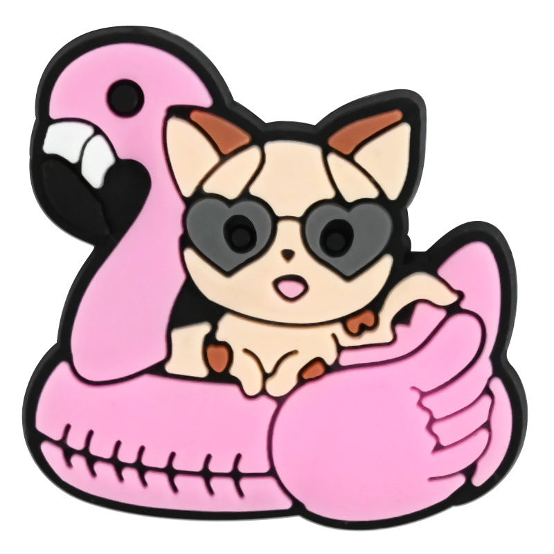 Flamingo Series Charms - For Crocs Shoes EVA Bogg Bag Accessories