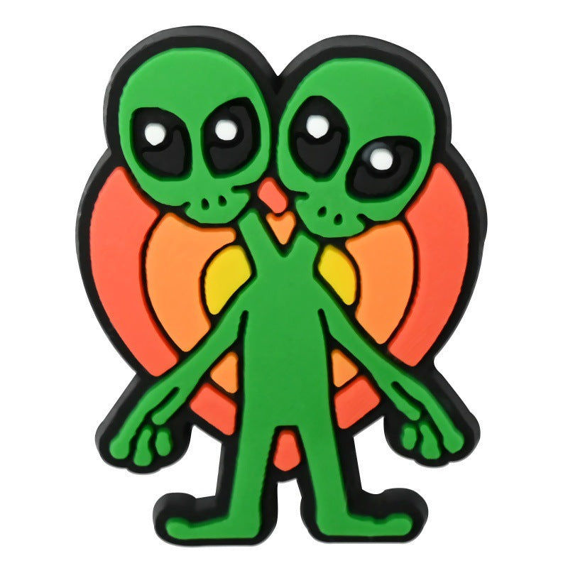 Cartoon alien Series Charms - For Crocs Shoes EVA Bogg Bag Accessories