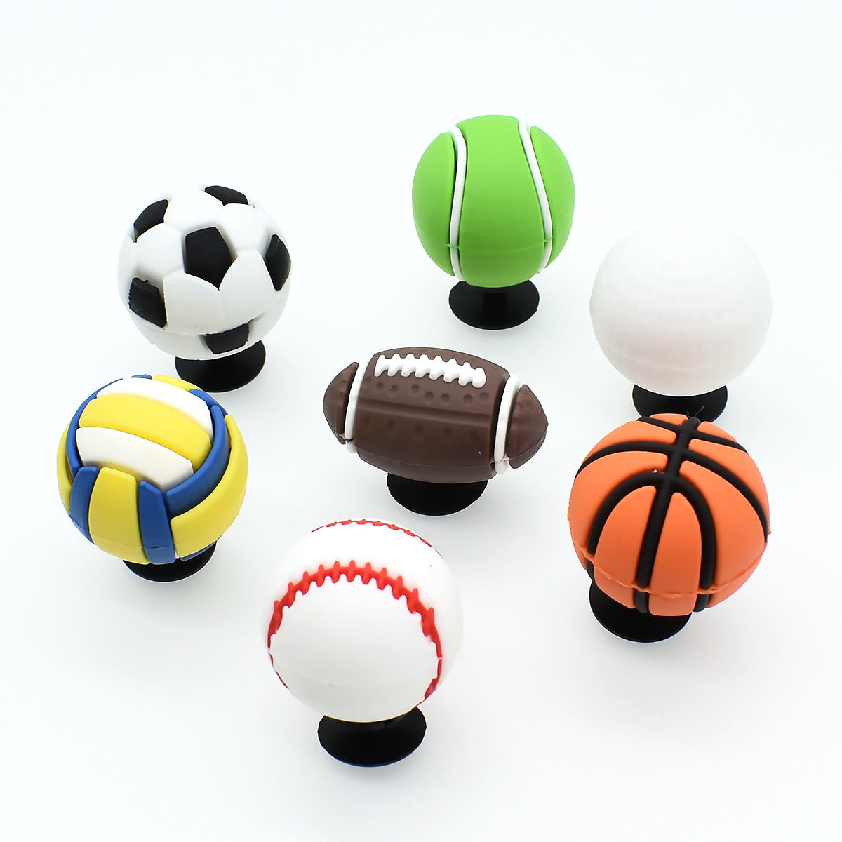 3D Cartoon Ball Sports DIY Ideas Series Charms - For Crocs Shoes EVA Bogg Bag Accessories