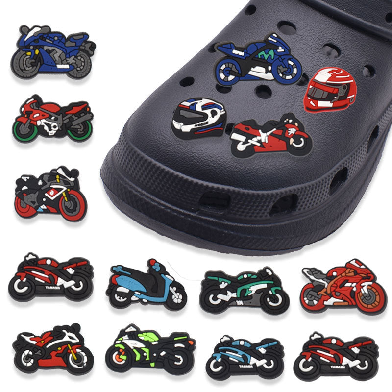 15PCS Motorcycle Racing DIY Ideas Series Charms - For Crocs Shoes EVA Bogg Bag Accessories