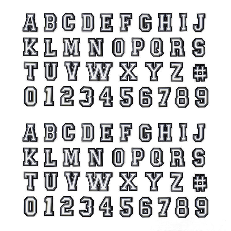26pcs Black 0-9 A-Z Letters Series Charms - For Crocs Shoes EVA Bogg Bag Accessories