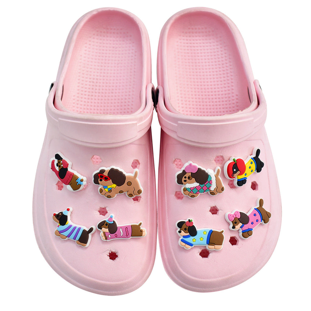 10pcs Cute Puppy DIY Ideas Series Charms - For Crocs Shoes EVA Bogg Bag Accessories