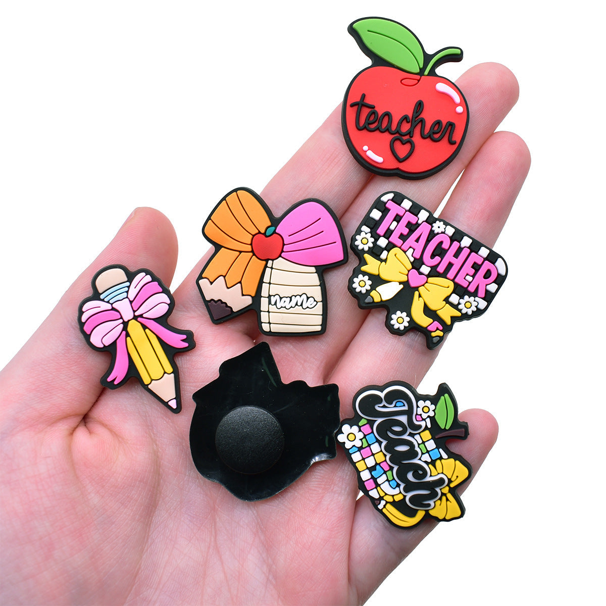 16Pcs Teachers' Day DIY Ideas Series Charms - For Crocs Shoes EVA Bogg Bag Accessories