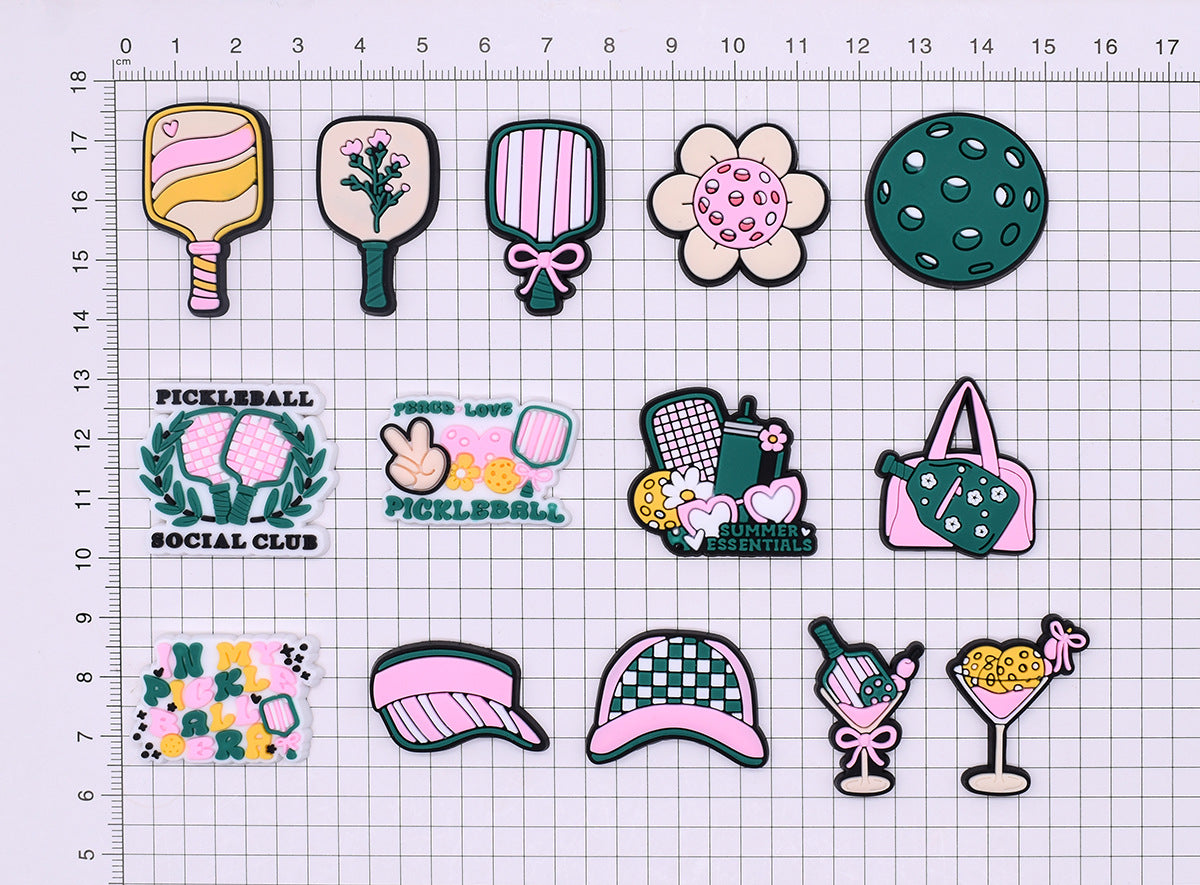Pickleball Series Charms - For Crocs Shoes EVA Bogg Bag Accessories