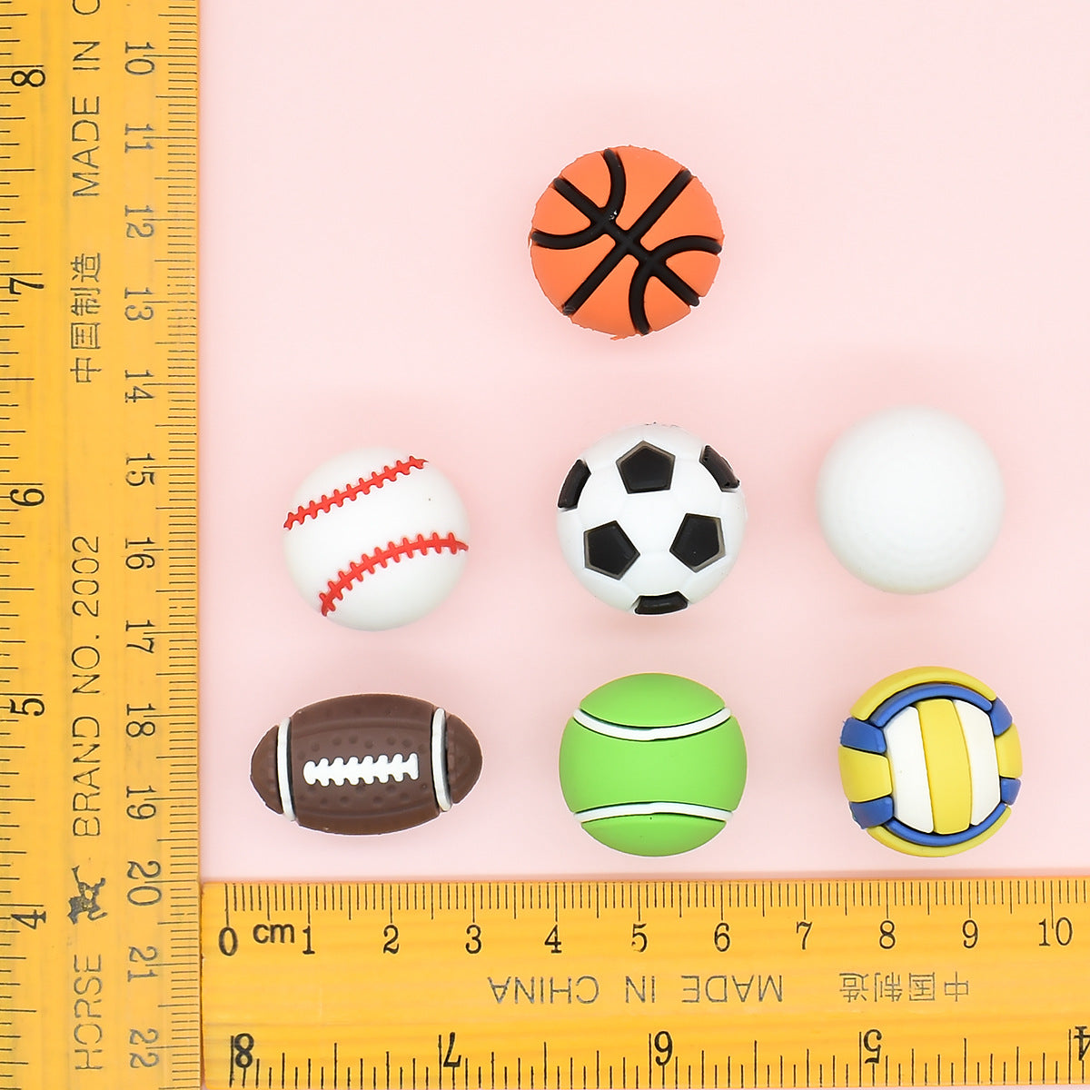 3D Cartoon Ball Sports DIY Ideas Series Charms - For Crocs Shoes EVA Bogg Bag Accessories
