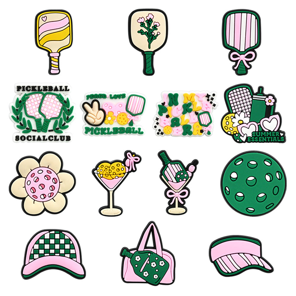 Pickleball Series Charms - For Crocs Shoes EVA Bogg Bag Accessories