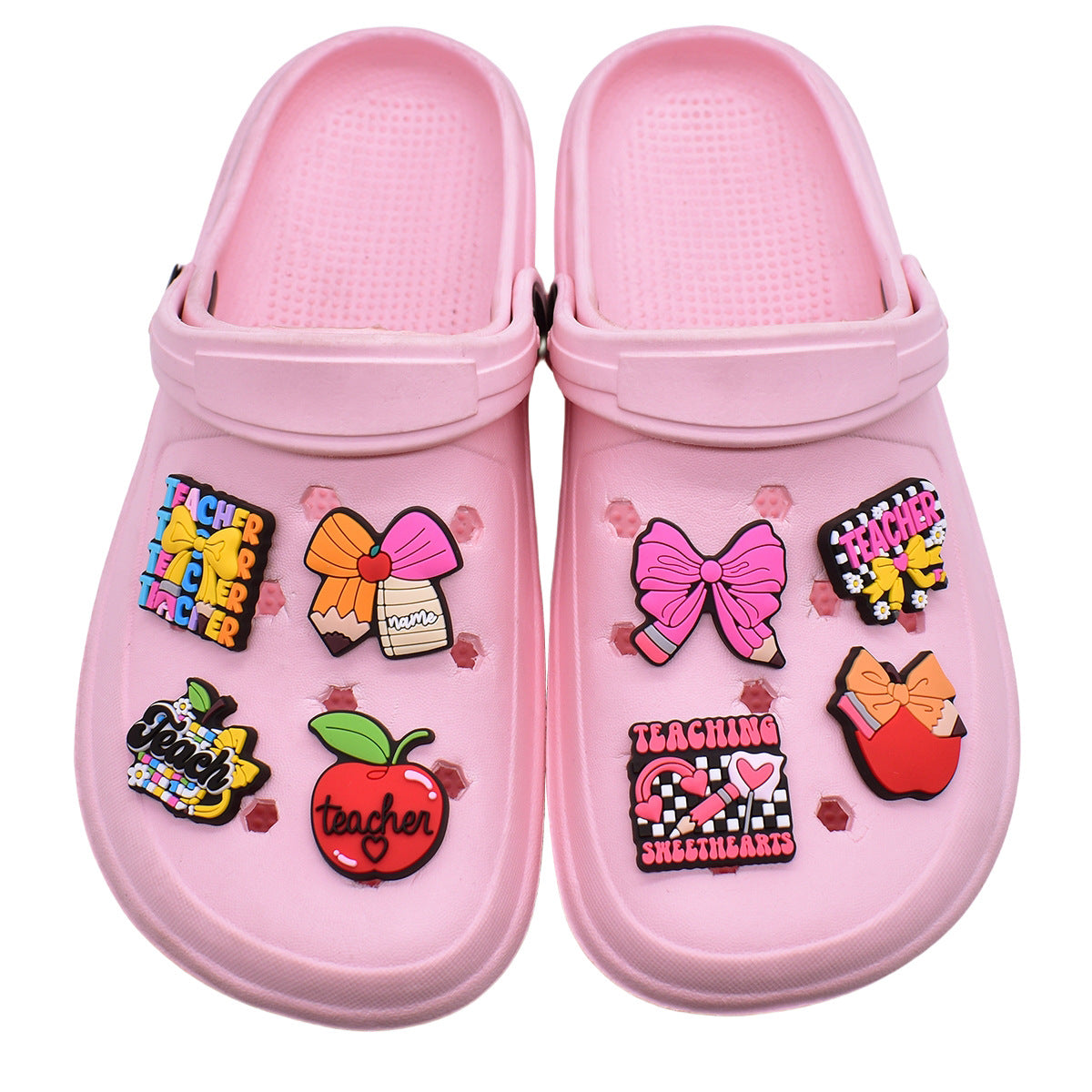 16Pcs Teachers' Day DIY Ideas Series Charms - For Crocs Shoes EVA Bogg Bag Accessories
