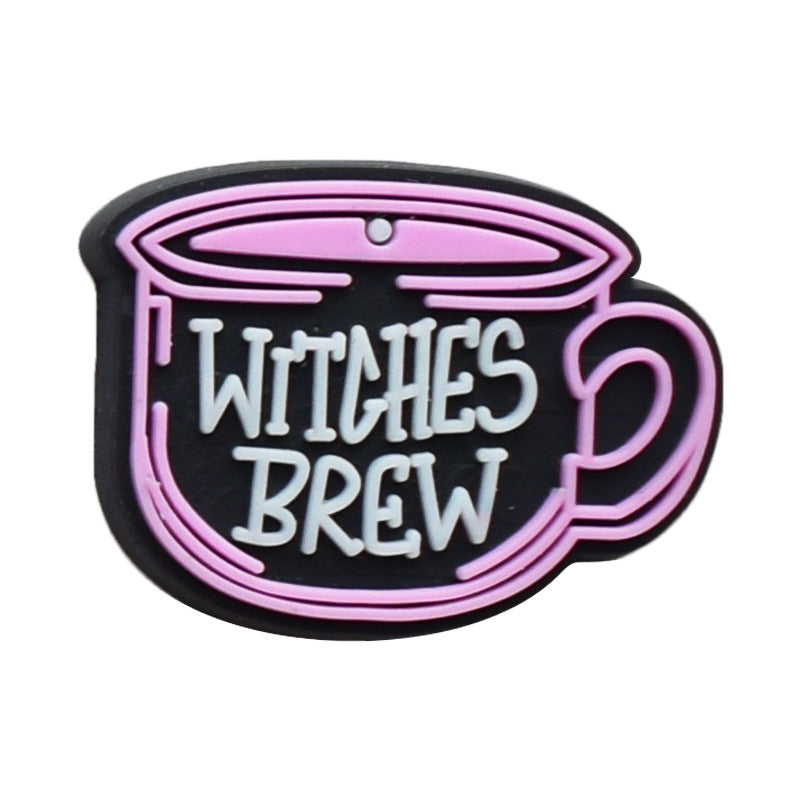 12pcs Halloween Garden Shoes - Black DIY Ideas Series Charms - For Crocs Shoes EVA Bogg Bag Accessories